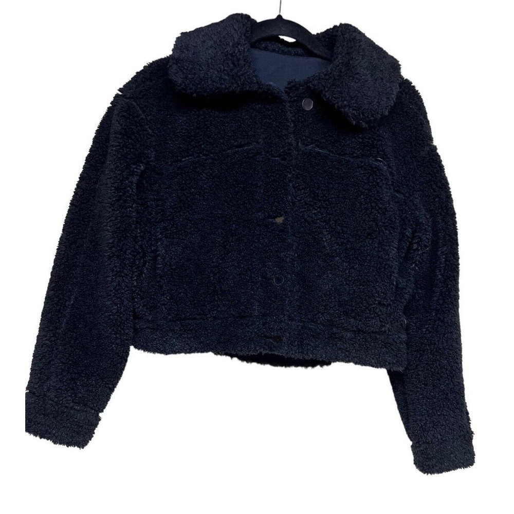Lululemon‎ Textured Fleece Button Jacket Black Women’s Size 2